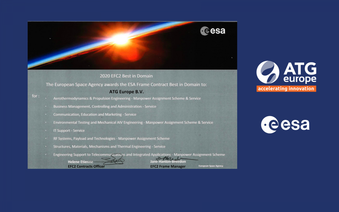 ATG Europe is Awarded as “Best in Domain“ in eight ESA Frame Contract (EFC2) Domains